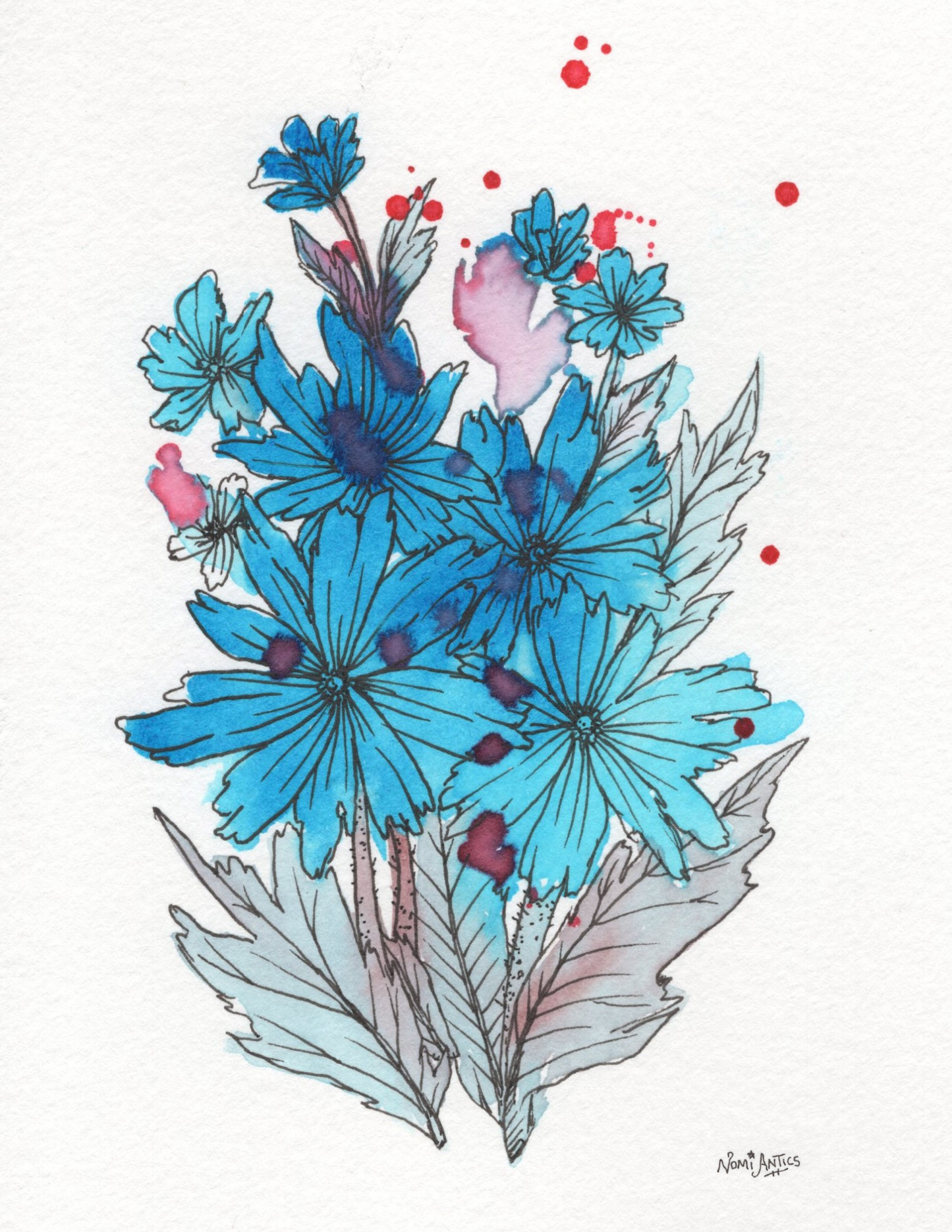 Blue Flowers Card