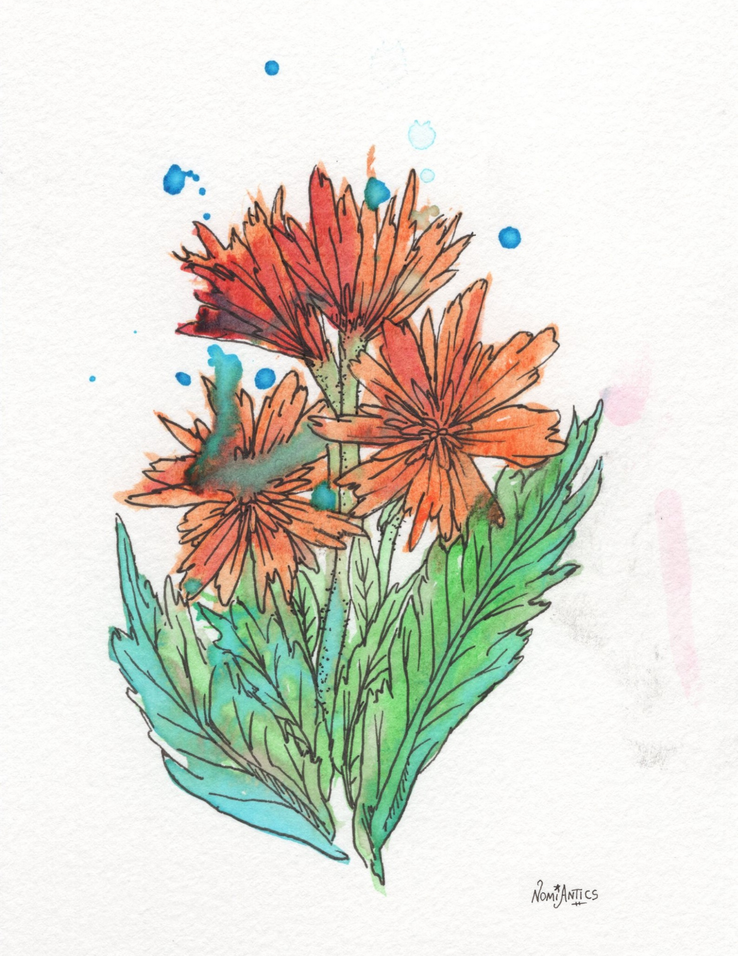 Orange Flowers Card