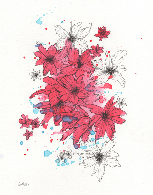 Red Flowers Card