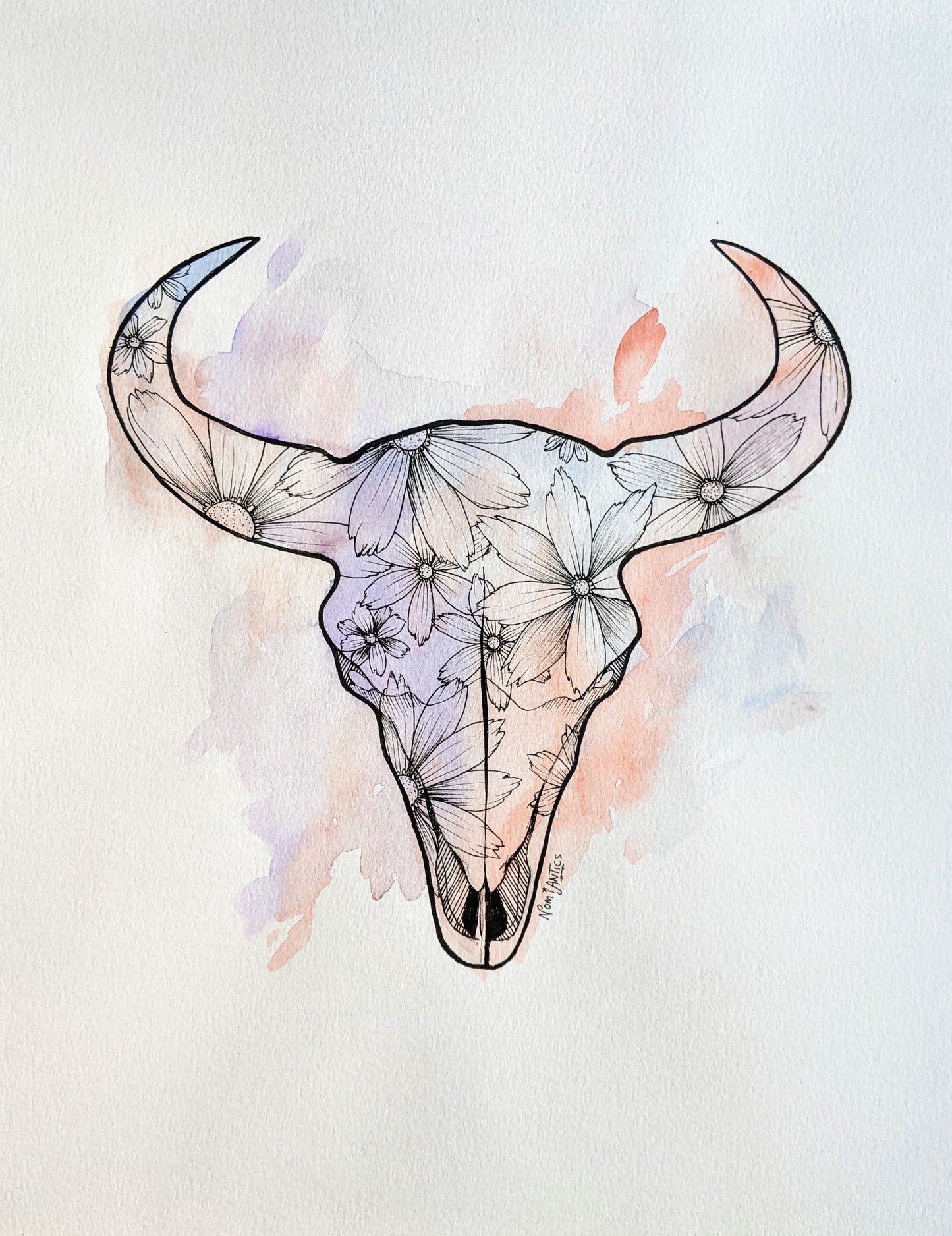 Bison Skull - Original Artwork - SOLD