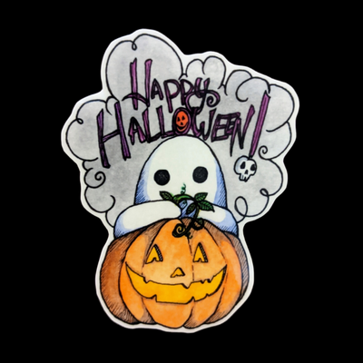 Happy Halloween Ghost Sticker