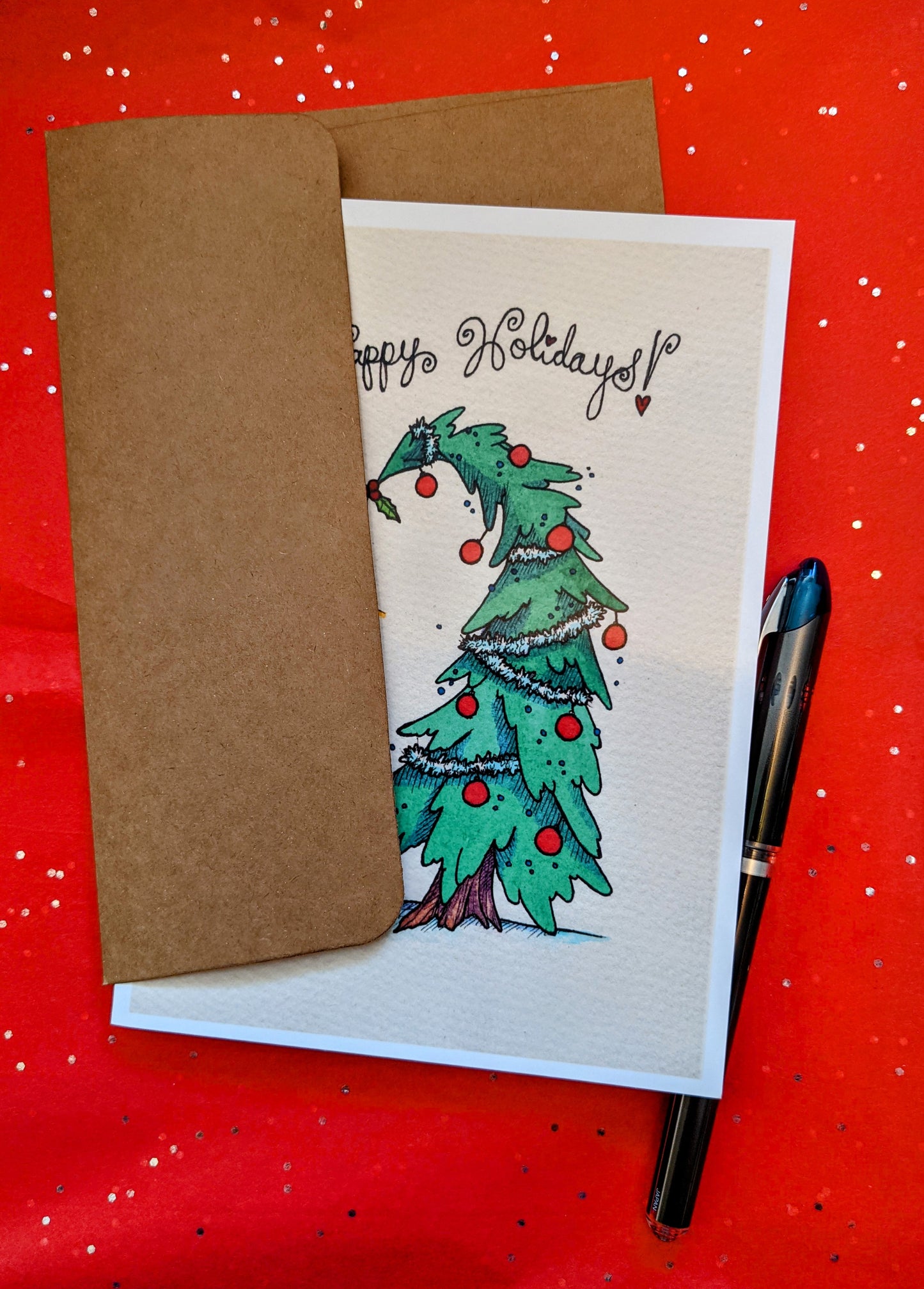 Mistletoe Tree Card