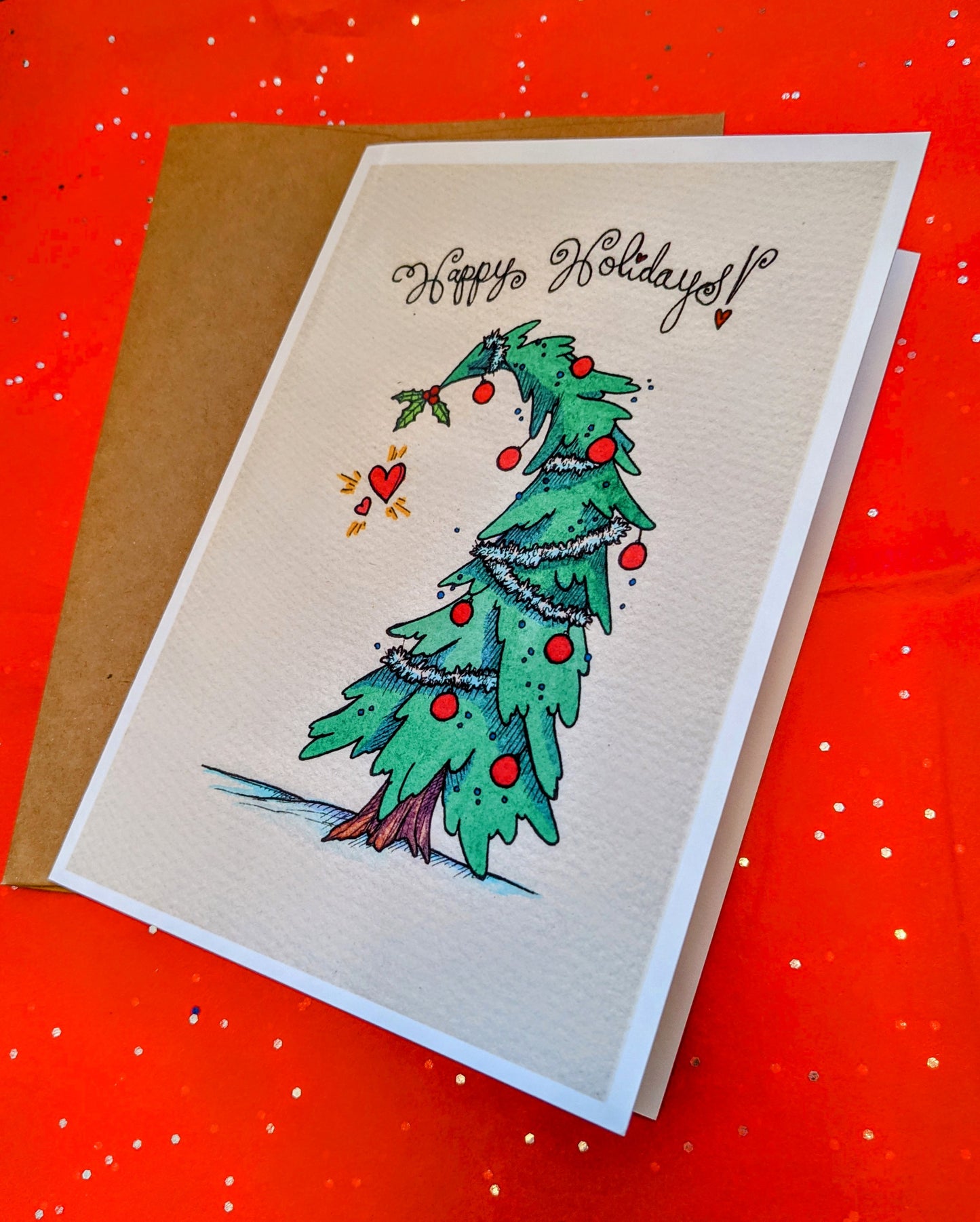 Mistletoe Tree Card