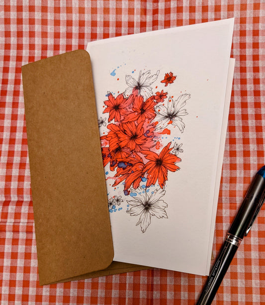 Red Flowers Card