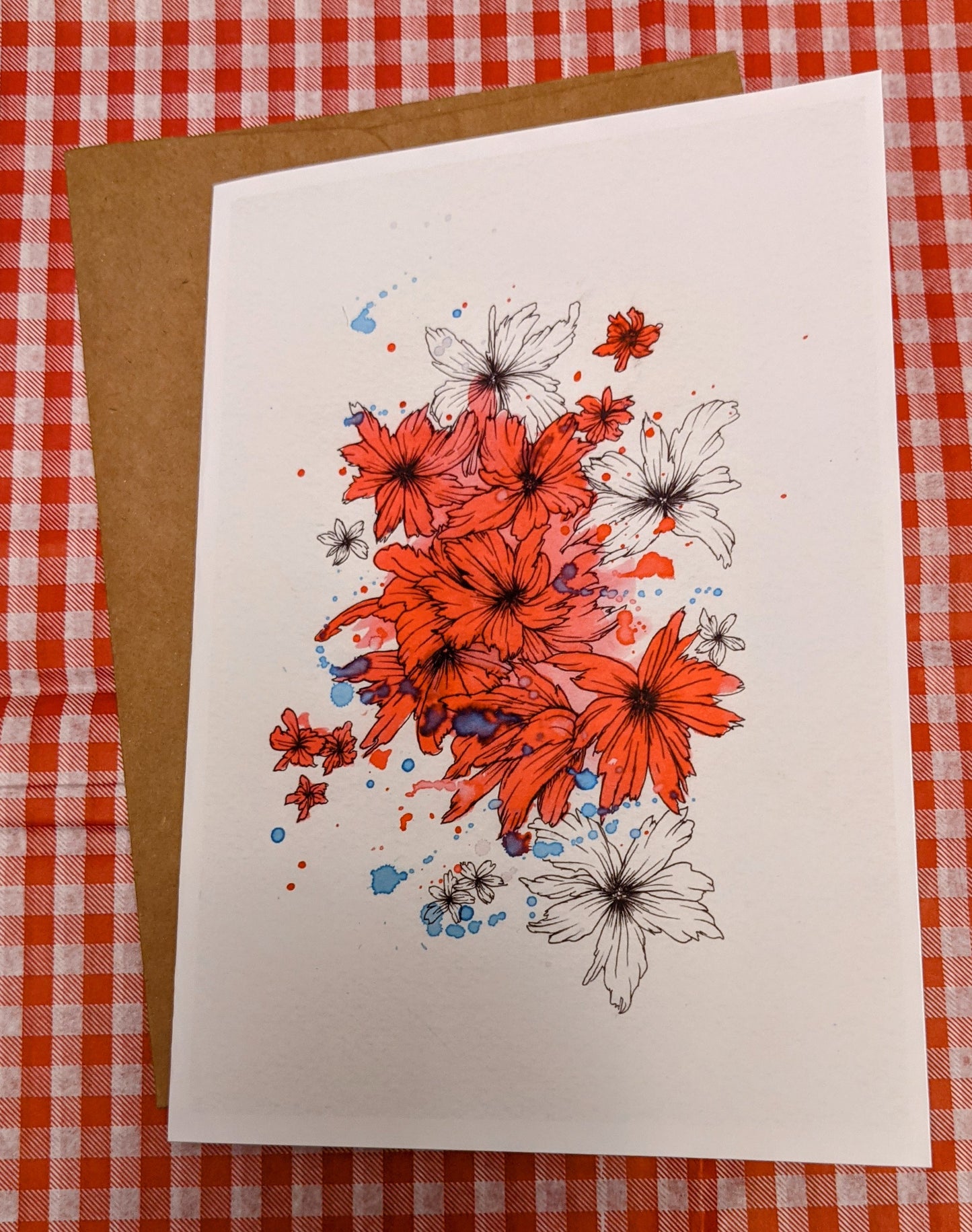 Red Flowers Card