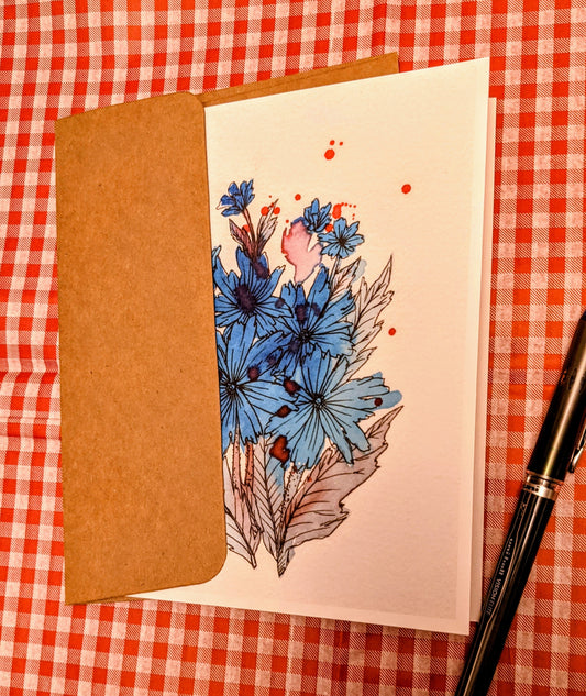 Blue Flowers Card