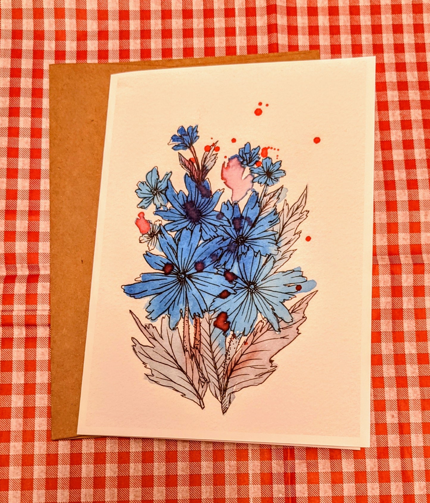 Blue Flowers Card