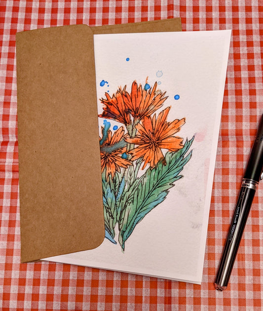 Orange Flowers Card