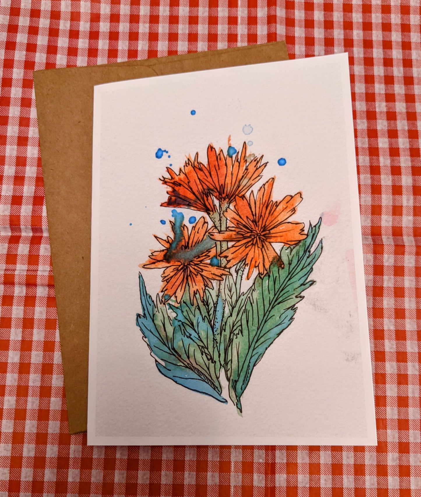 Orange Flowers Card
