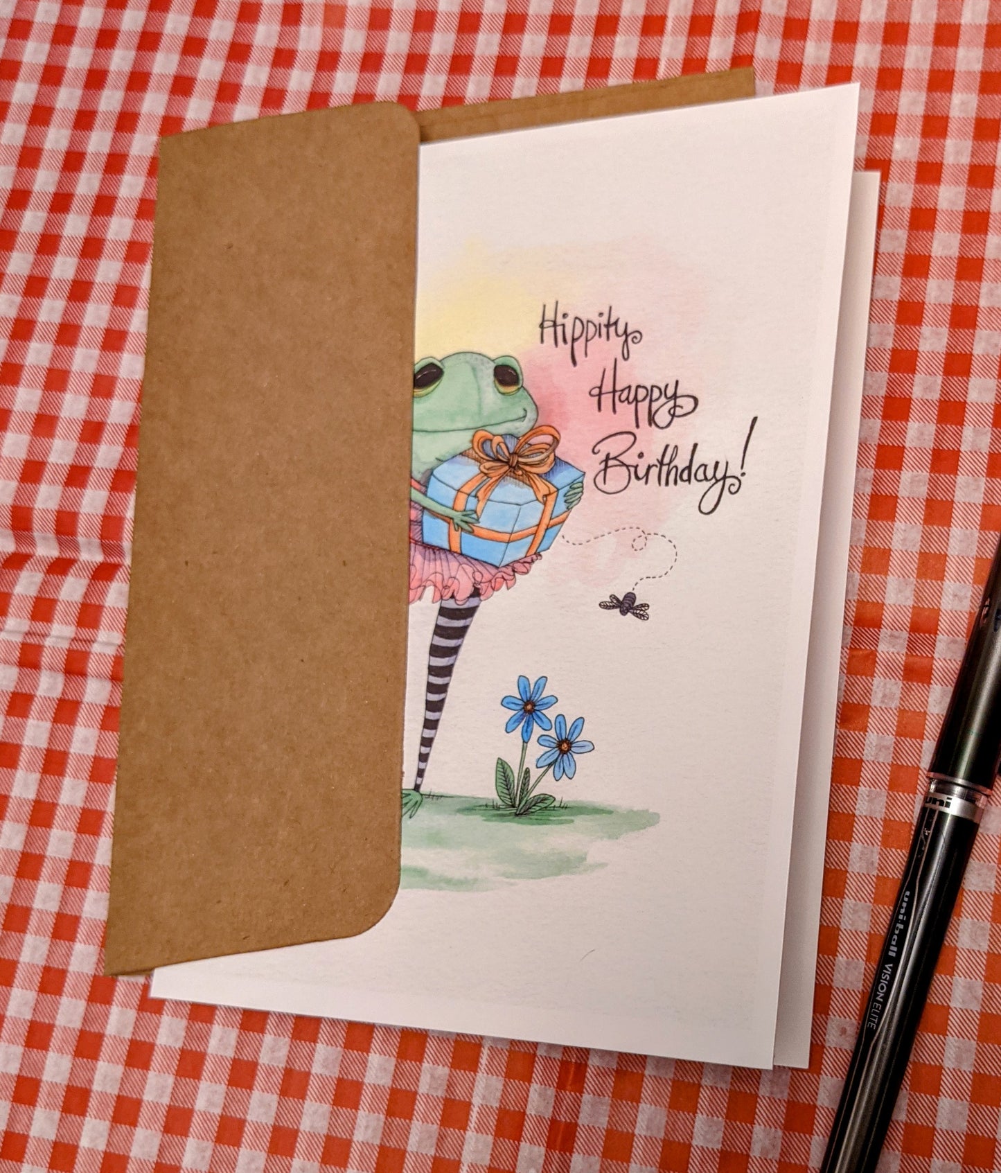 Le Frog Birthday Card