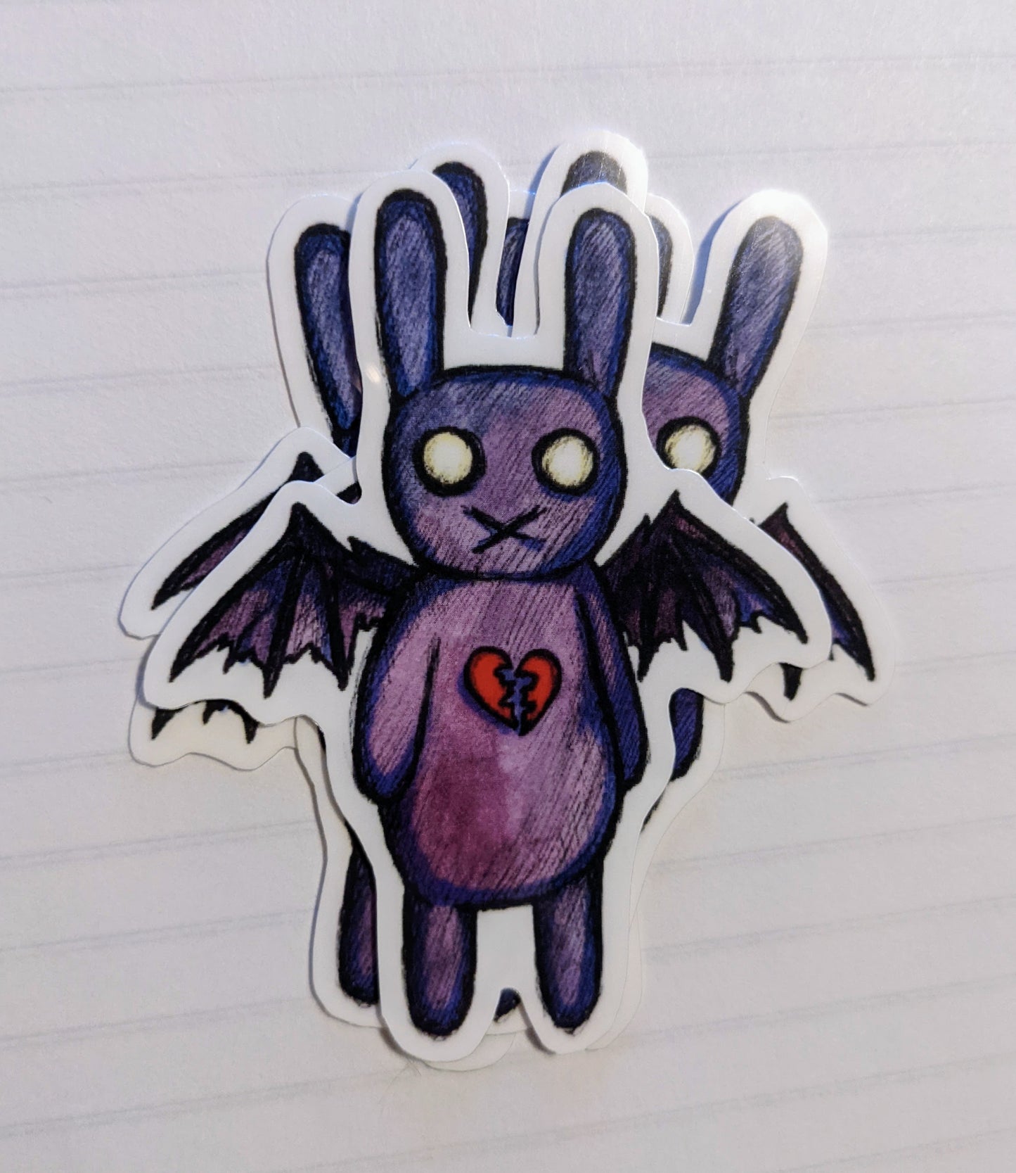 Broken Heart Rabbit Vinyl Sticker