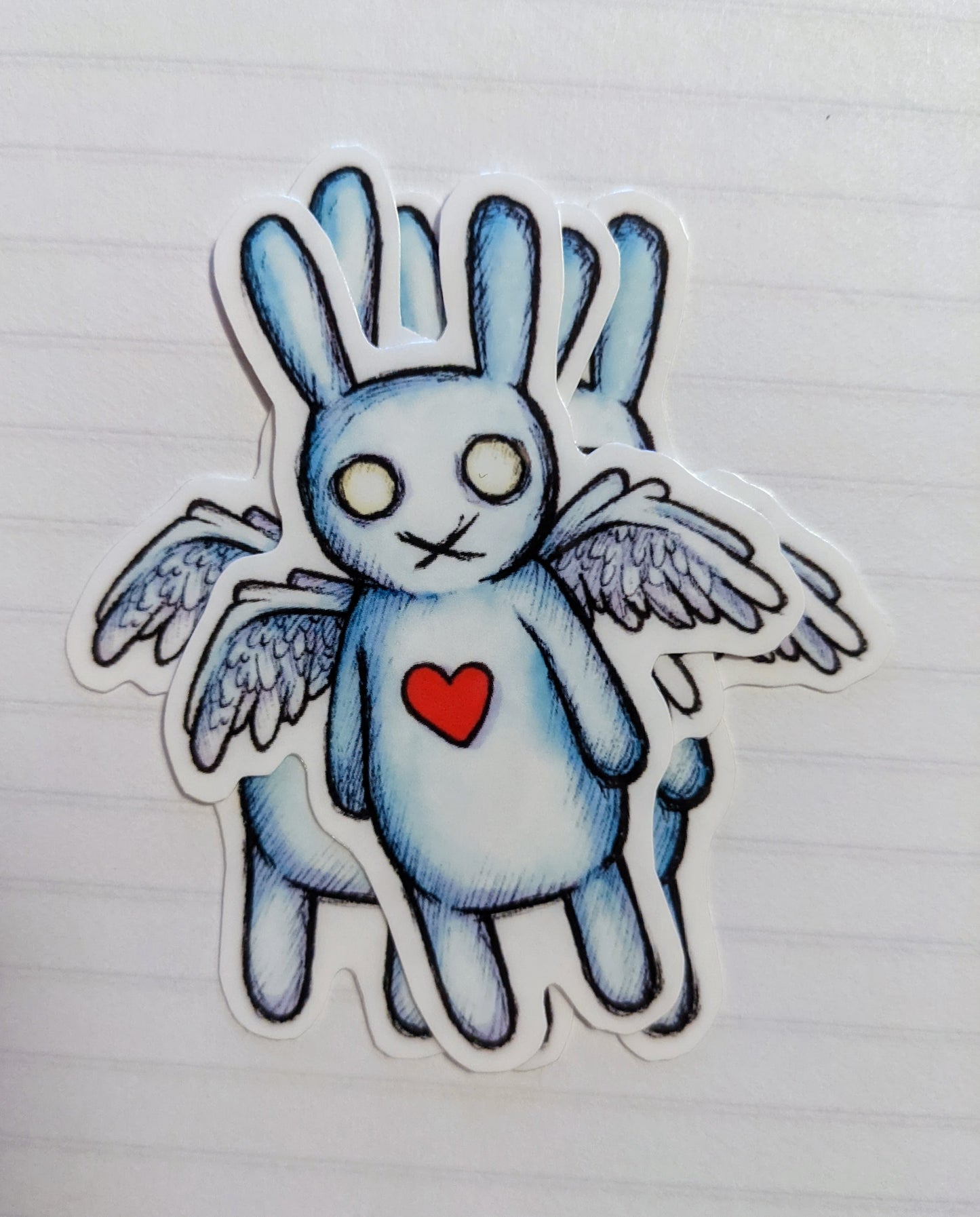 Whole Heart Rabbit Vinyl Sticker