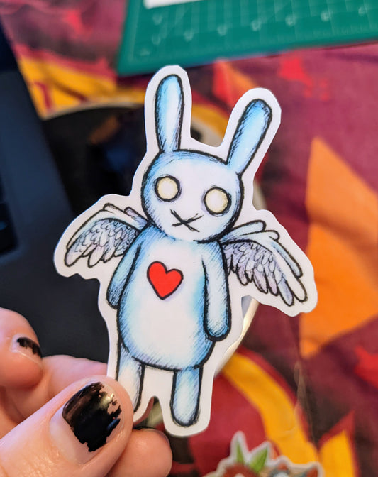 Whole Heart Rabbit Vinyl Sticker