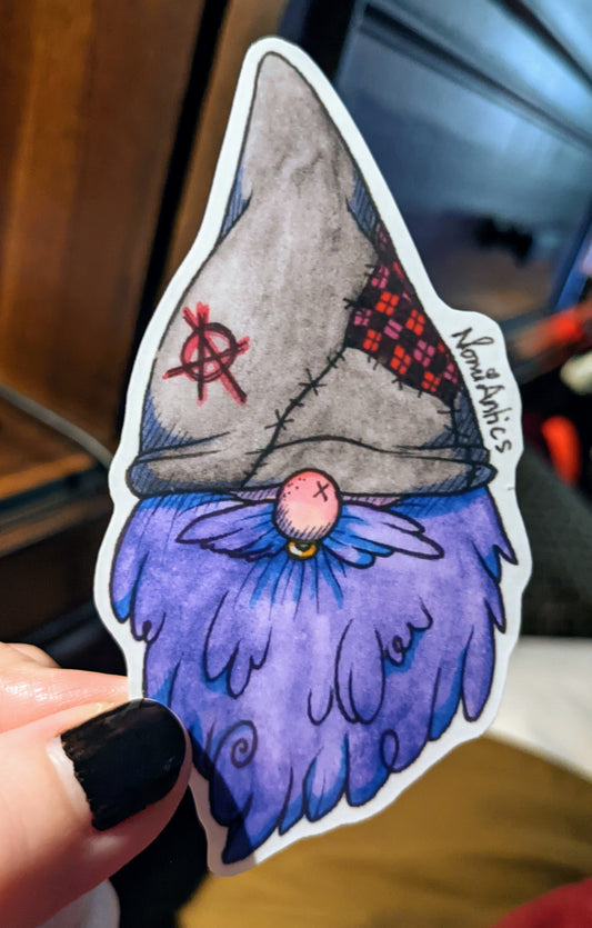 Anarchy Gnome Vinyl Sticker