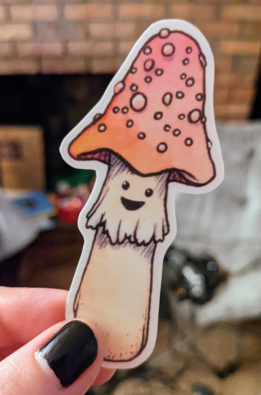 Toady the Toadstool Vinyl Sticker