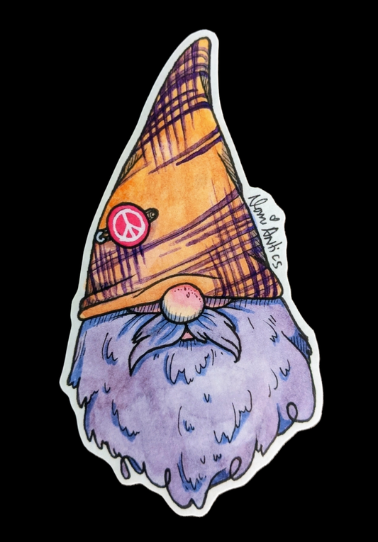 Peace Gnome Vinyl Sticker