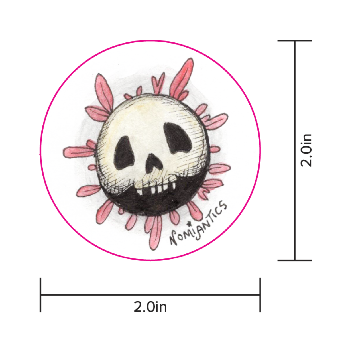 Skull Flower Vinyl Sticker