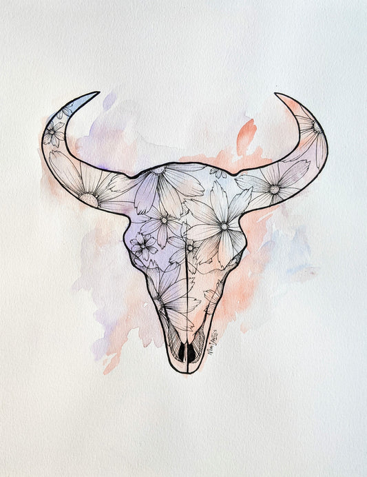 Bison Skull - Original Artwork - SOLD