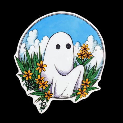 Flower Ghost Sticker