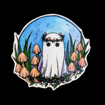 Mushroom Ghost Sticker