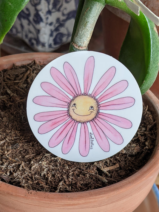 Happy Flower Vinyl Sticker