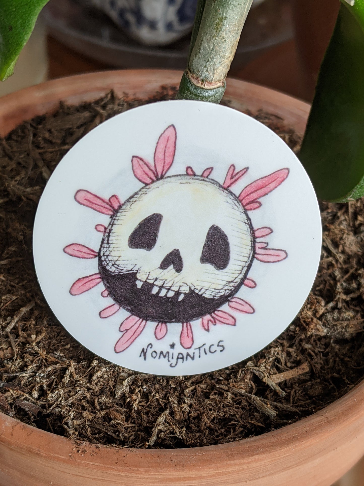 Skull Flower Vinyl Sticker