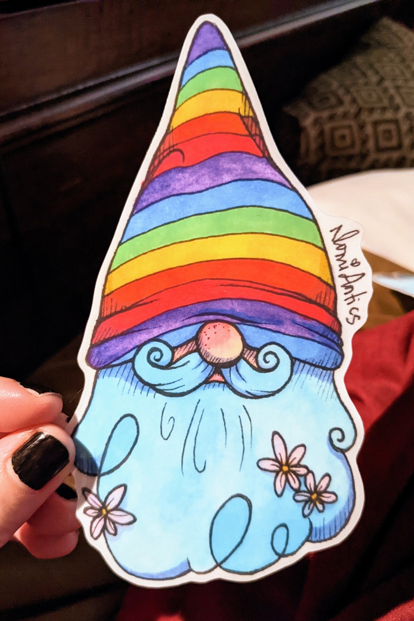 Rainbow Gnome Vinyl Sticker