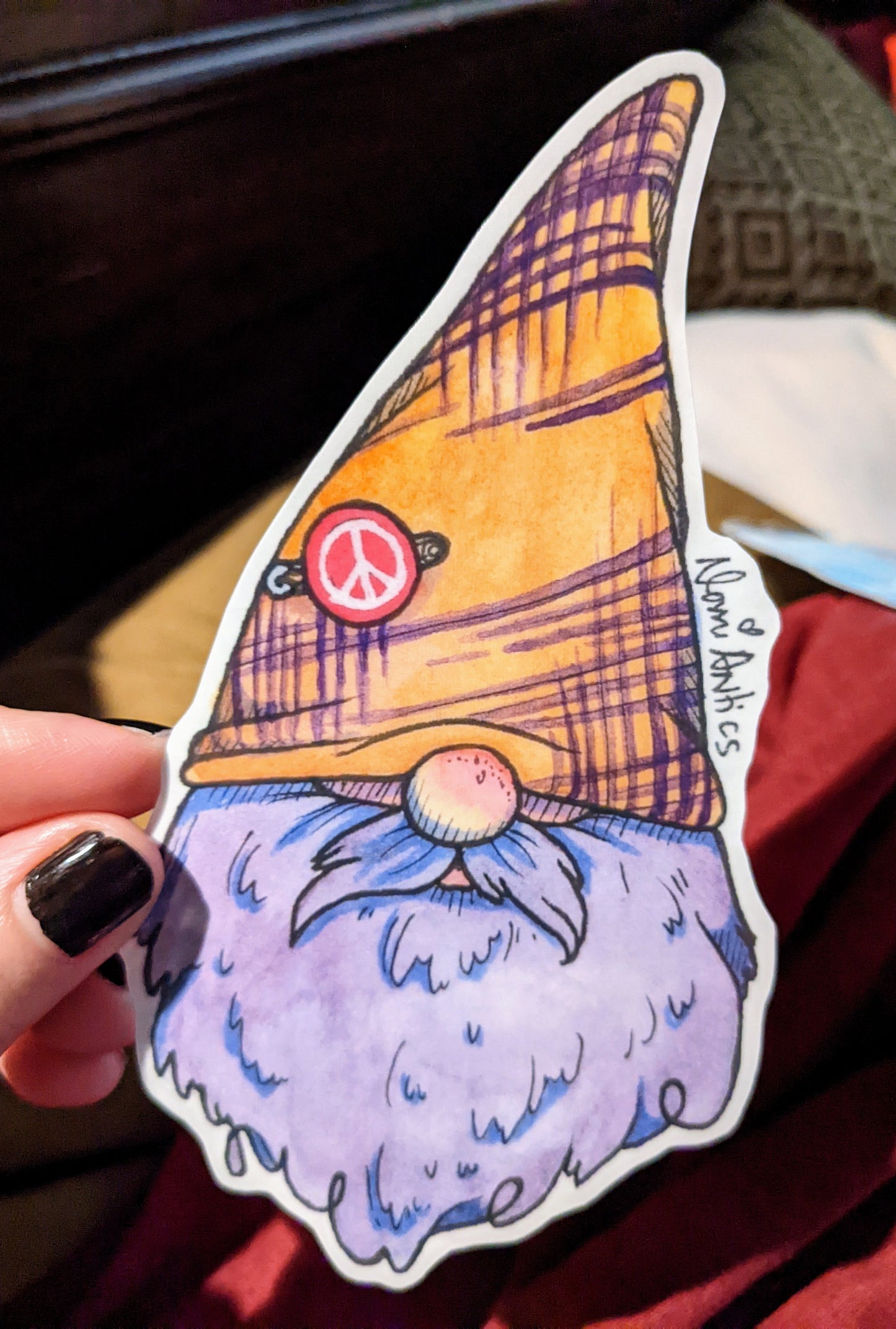 Peace Gnome Vinyl Sticker