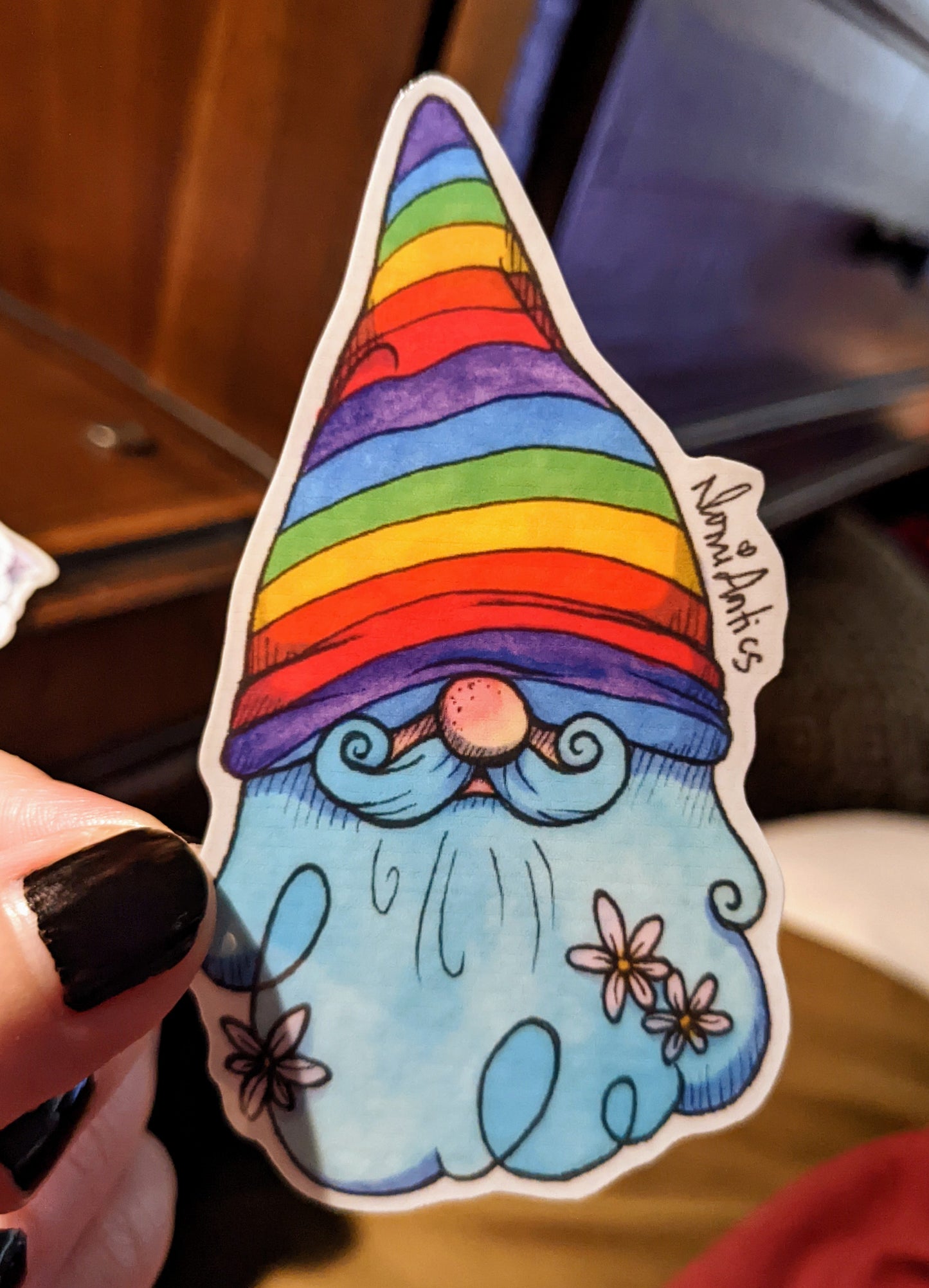 Rainbow Gnome Vinyl Sticker