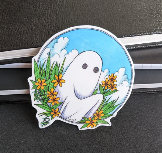 Flower Ghost Sticker