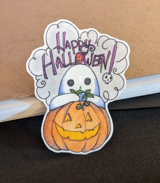 Happy Halloween Ghost Sticker