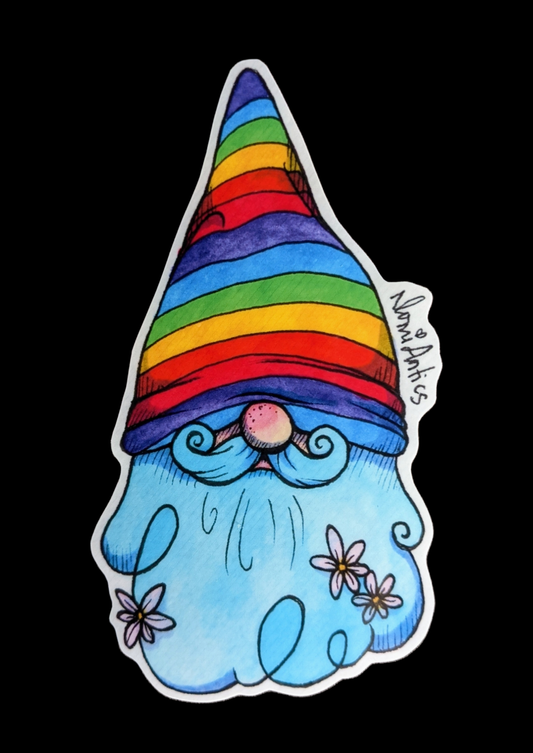 Rainbow Gnome Vinyl Sticker