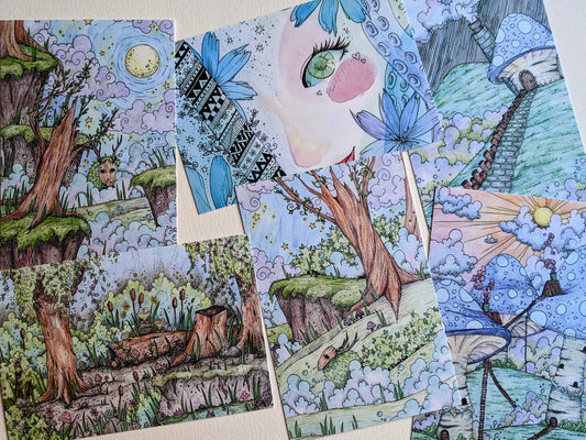 Watercolor Postcard Set